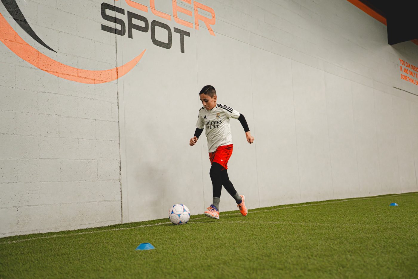 Ball mastery work at the indoor facility